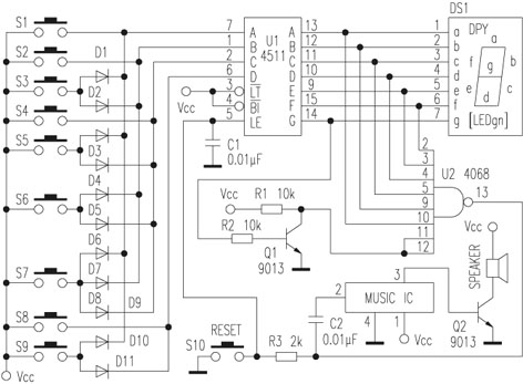 Digital display responder schematic