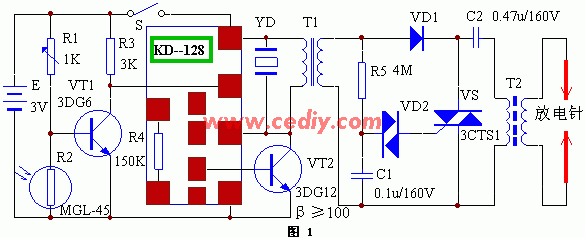 Simple self-controlled ignition gas flameout alarm circuit