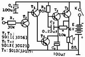 Simple touch alarm circuit 1