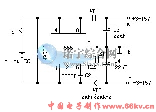 Time base circuit 555 is connected to an unsteady circuit