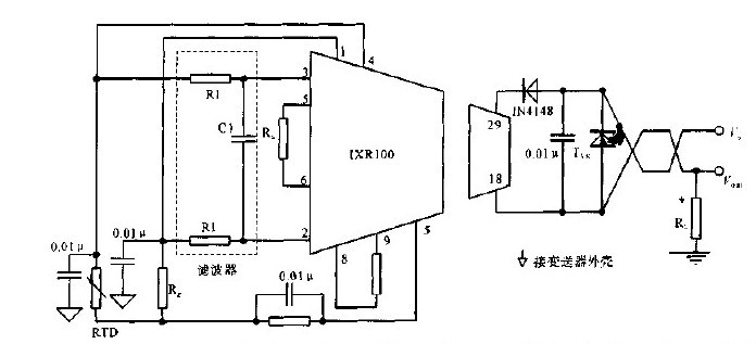 Platinum resistance temperature transmitter circuit