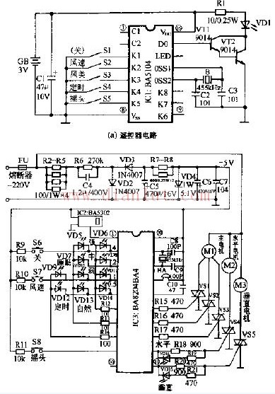 Great Wall FS38-40 computer controlled floor fan circuit design