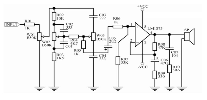 LM1875 production amplifier circuit diagram