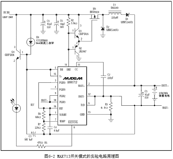 Application circuit based on MAX713