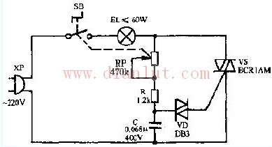 Electronic dimming table lamp circuit