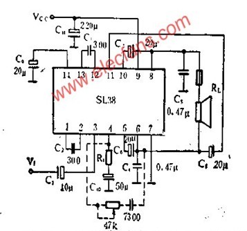 SL38 audio power amplifier circuit