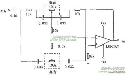 LM301AN tone control circuit diagram