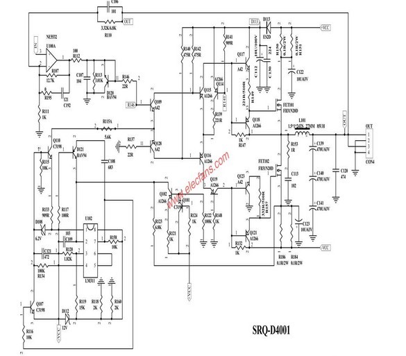 Discrete component class D power amplifier circuit diagram