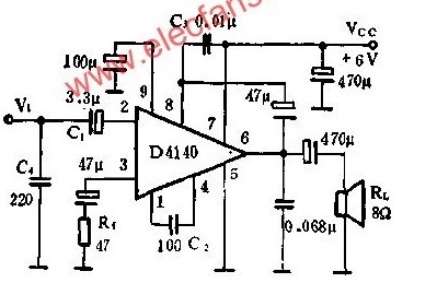 New D4140 audio power amplifier circuit