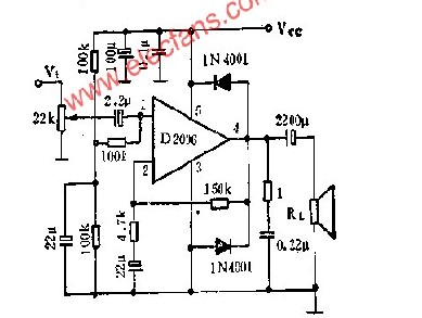 New D2006 audio power amplifier circuit