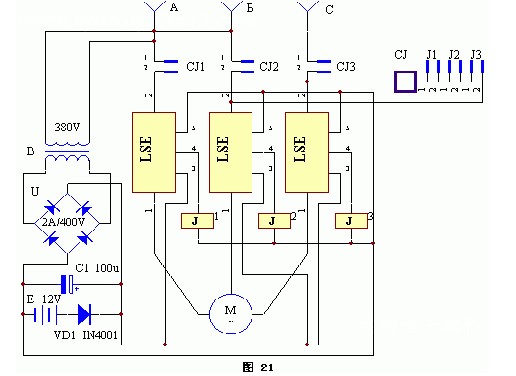 Motor phase loss protector simple circuit