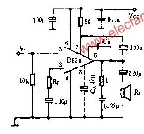 Multifunctional D820 audio power amplifier circuit