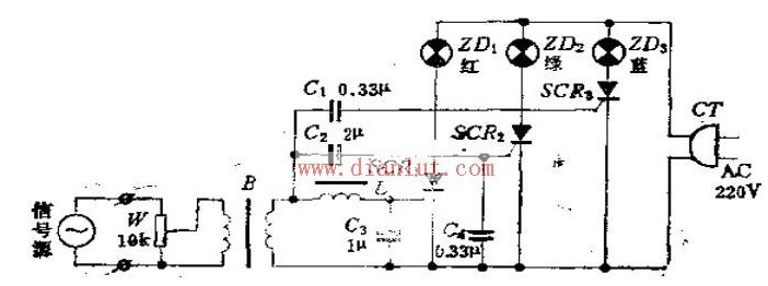 Tricolor music lantern circuit