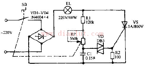 Yongbao JE-98A electronic dimming table lamp circuit diagram