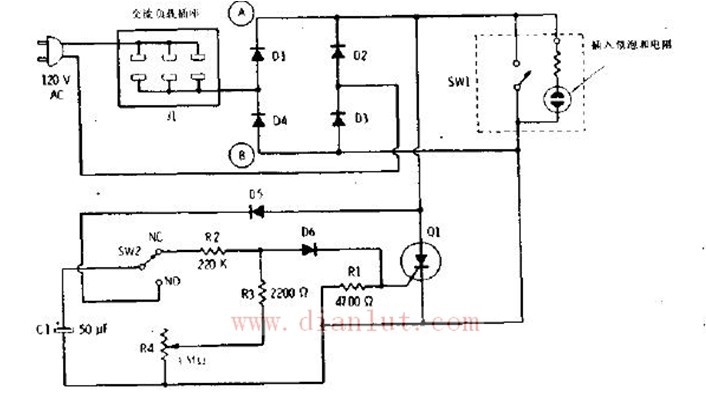 Electric lamp delay switch circuit
