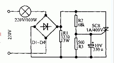 Life extension circuit diagram about lighting bulb