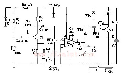 Sound control recording controller circuit schematic