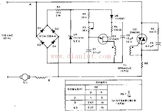 Feedback mechanism for controlling the speed of the motor circuit