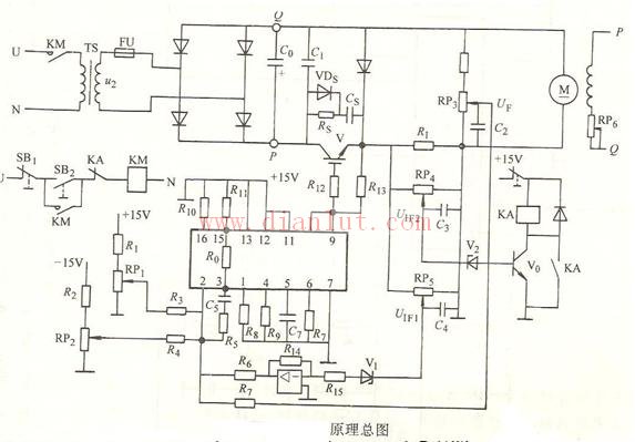 Schematic diagram of electric circuit of DC chopper speed control system composed of IGBT