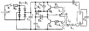 15W electronic energy saving lamp circuit schematic