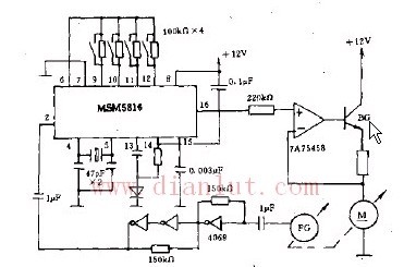 Electric control circuit using MSM5816