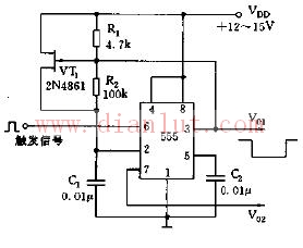 Two-way output negative timing pulse circuit schematic