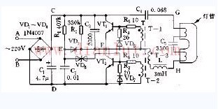 Energy-saving lamp circuit composed of discrete components