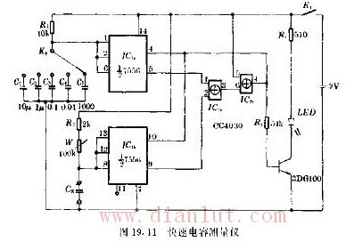 Fast capacitance measuring instrument circuit