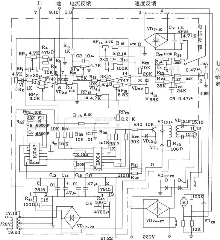 DC motor speed control board circuit based on KJZ1