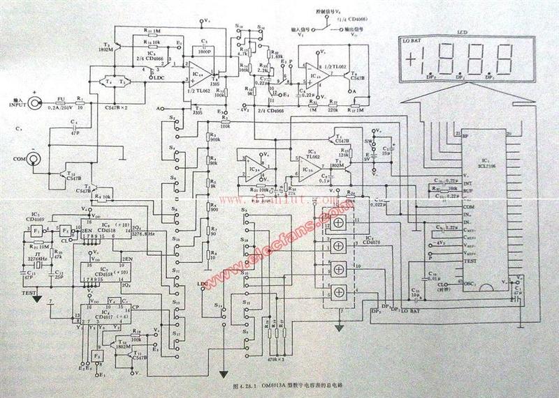 Digital capacitance meter circuit diagram