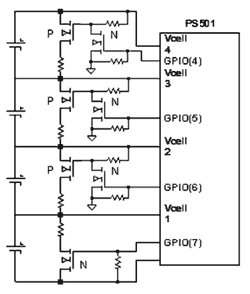 PS501 external battery balancing circuit