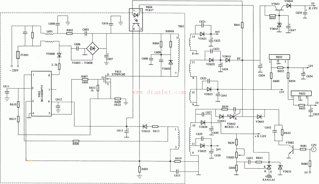 Design of TC2102GD Switching Power Supply Circuit for Hisense Color TV