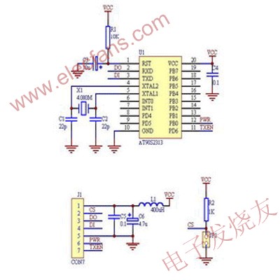 AT90S2313 interface circuit