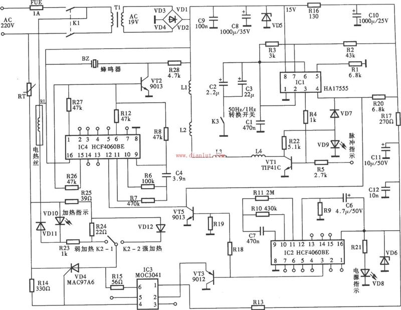 Lied LD-1 pulse magnetic therapy instrument circuit schematic