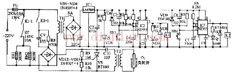 Jingyi ZGK-63L dual function electronic disinfection cabinet circuit schematic