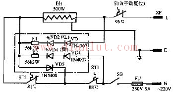 Angel JD-26TK-J type warm water dispenser circuit schematic