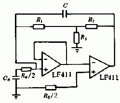 Schematic diagram of the detection and amplification circuit of the heart sound pulse sensor