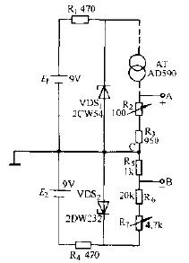 Temperature measurement circuit based on AD590