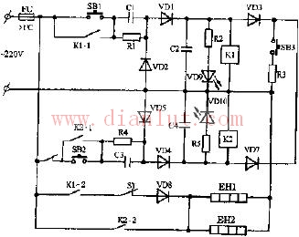 Rongsheng DX-60A dual temperature electronic disinfection cabinet circuit schematic