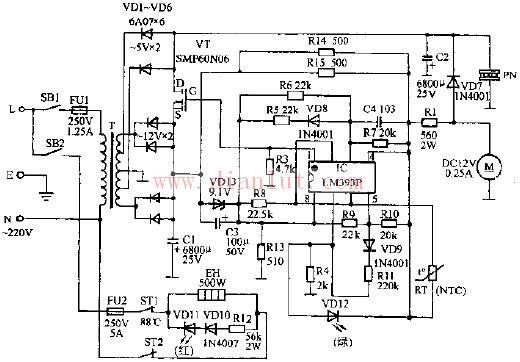 Angel JD-22L ice hot water dispenser circuit