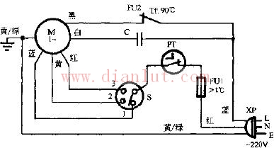 Xinghua FB-40 wall fan circuit schematic