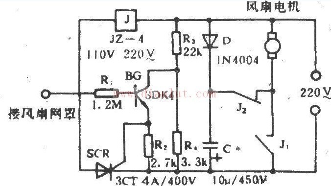 Fan self-stop device circuit diagram