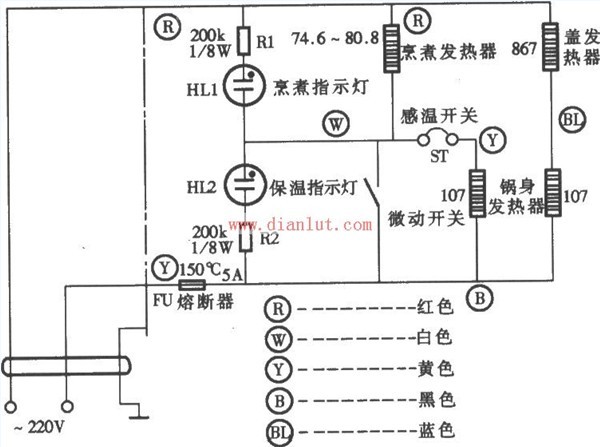 Electronic insulation rice cooker circuit