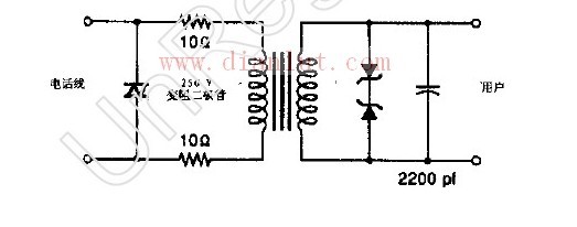 FCC PART68 telephone interface circuit diagram