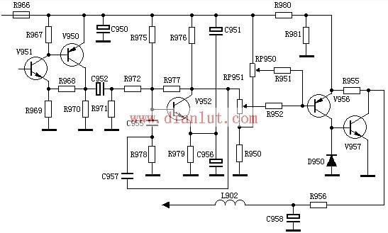 Pincushion correction circuit composed of discrete components of color television