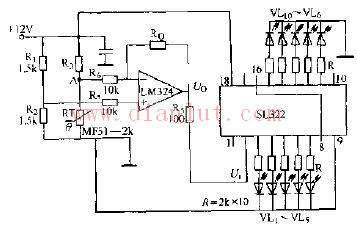 LED temperature display circuit schematic