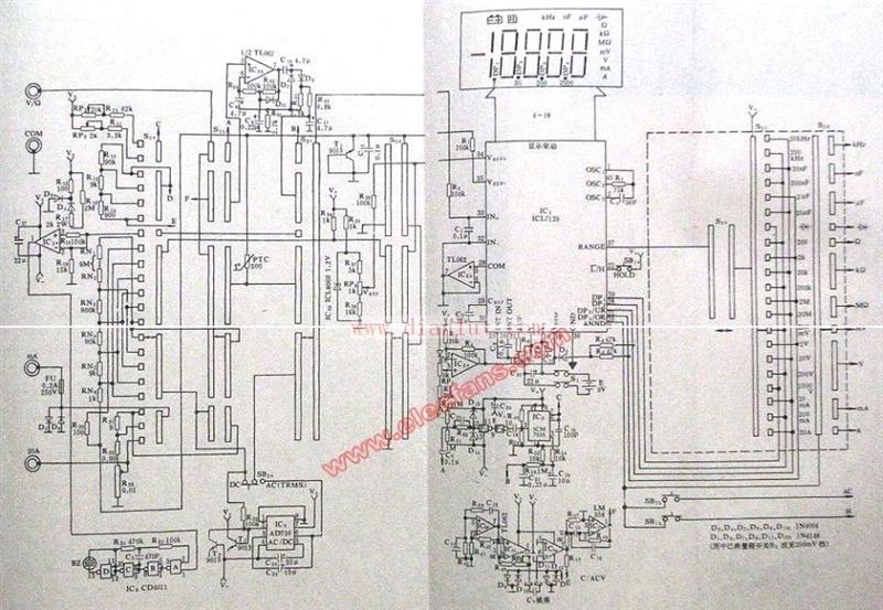 DT890 true RMS digital multimeter circuit