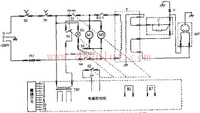 Galanz WP750B computer microwave oven circuit schematic