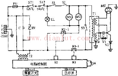 Haier HR-8801M computer microwave oven circuit schematic