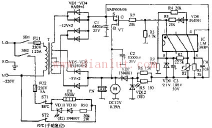 Angel JD-26T ice hot water dispenser circuit diagram